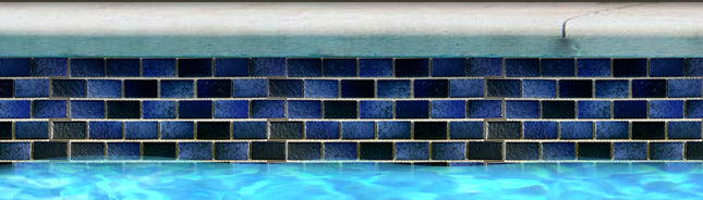 Glasstel Series: Indigo Matte 7/8" x 1-7/8" Porcelain Brick Mosaic Tile