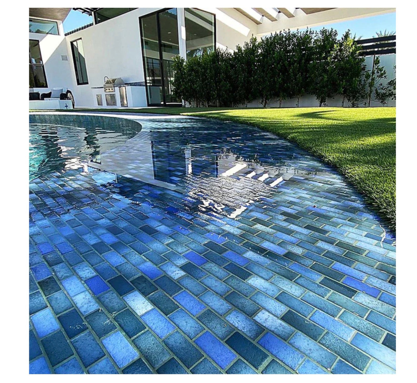 Glasstel Series: Indigo Matte 7/8" x 1-7/8" Porcelain Brick Mosaic Tile