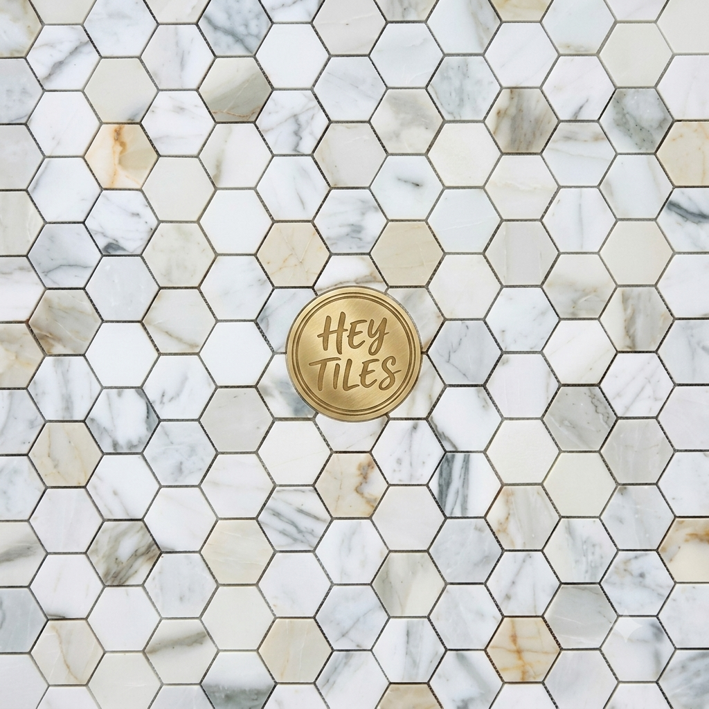 Tuscan  Calacatta Gold 2” Hexagon Polished Mosaic Tile