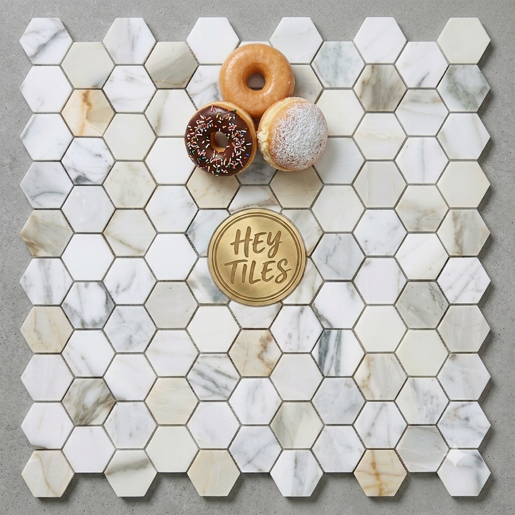 Tuscan  Calacatta Gold 2” Hexagon Polished Mosaic Tile