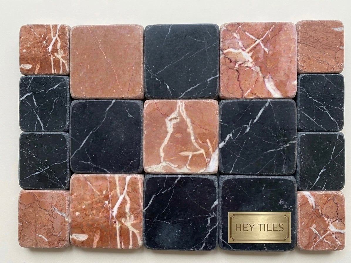 4x4 Iberian Rojo Alicante Spanish Marble Tumbled ( Made to Order )