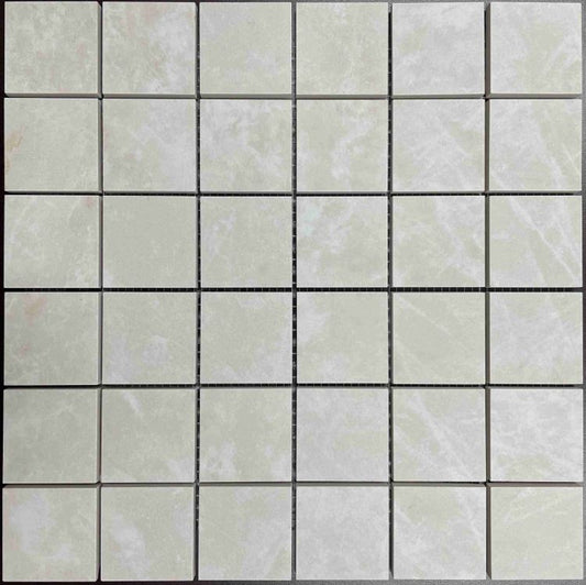 Taj Mahal Cream Matte" 12” x 12” Porcelain Mosaic Tile