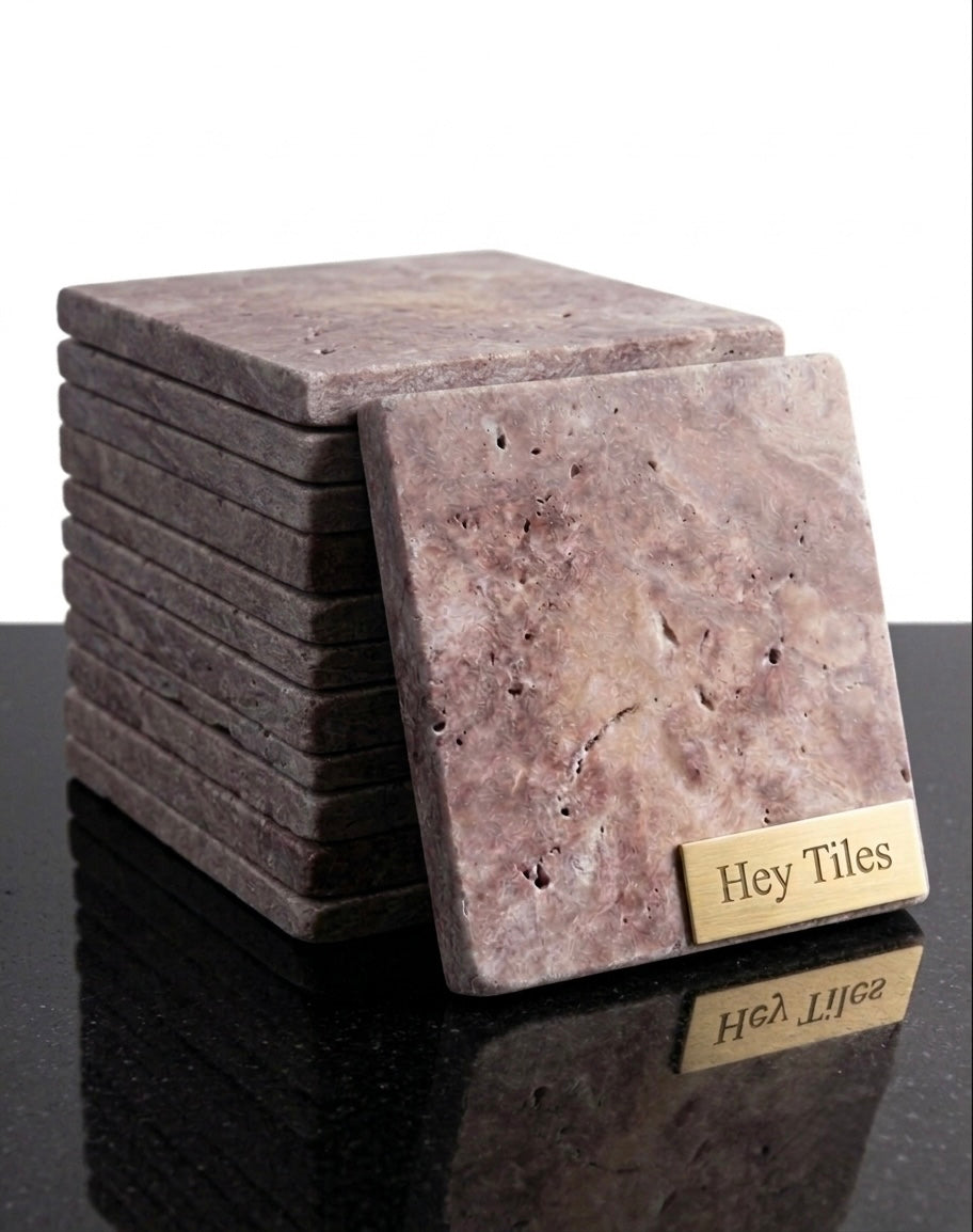 6x6 Iberian Rojo Alicante Spanish Marble Tumbled ( Made to Order )