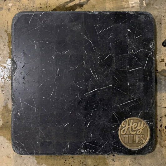 Basque Charcoal 12”x12” Spanish Marble Tumbled Tile