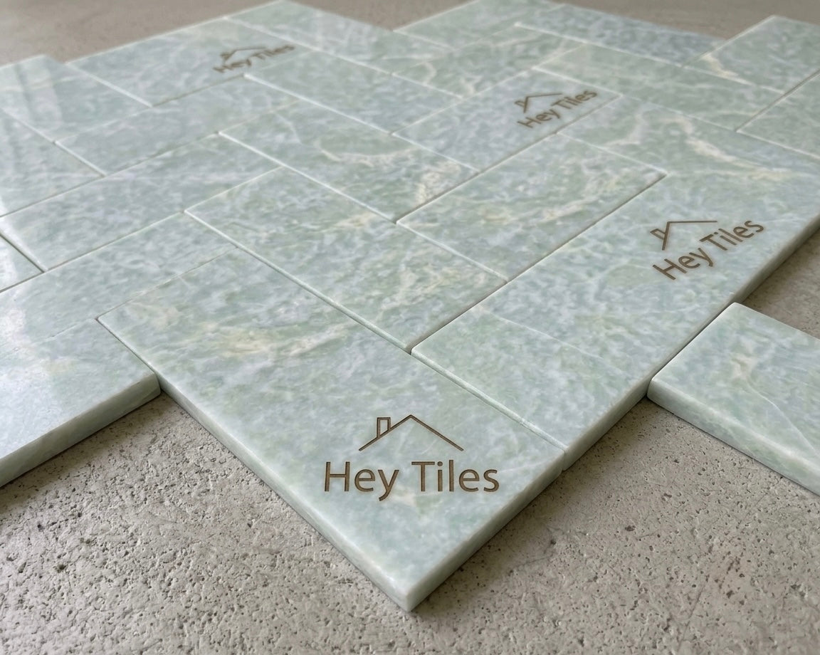 6" X 12" Ming Green Marble Tile