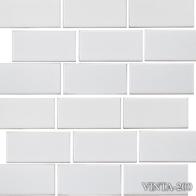 Fujiwa Vinta White 2" x 4" Porcelain Pool and Submerged Mosaic
