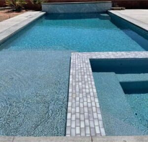Fujiwa Vinta Pewter Gray 2" x 4" Porcelain Pool and Submerged Mosaic