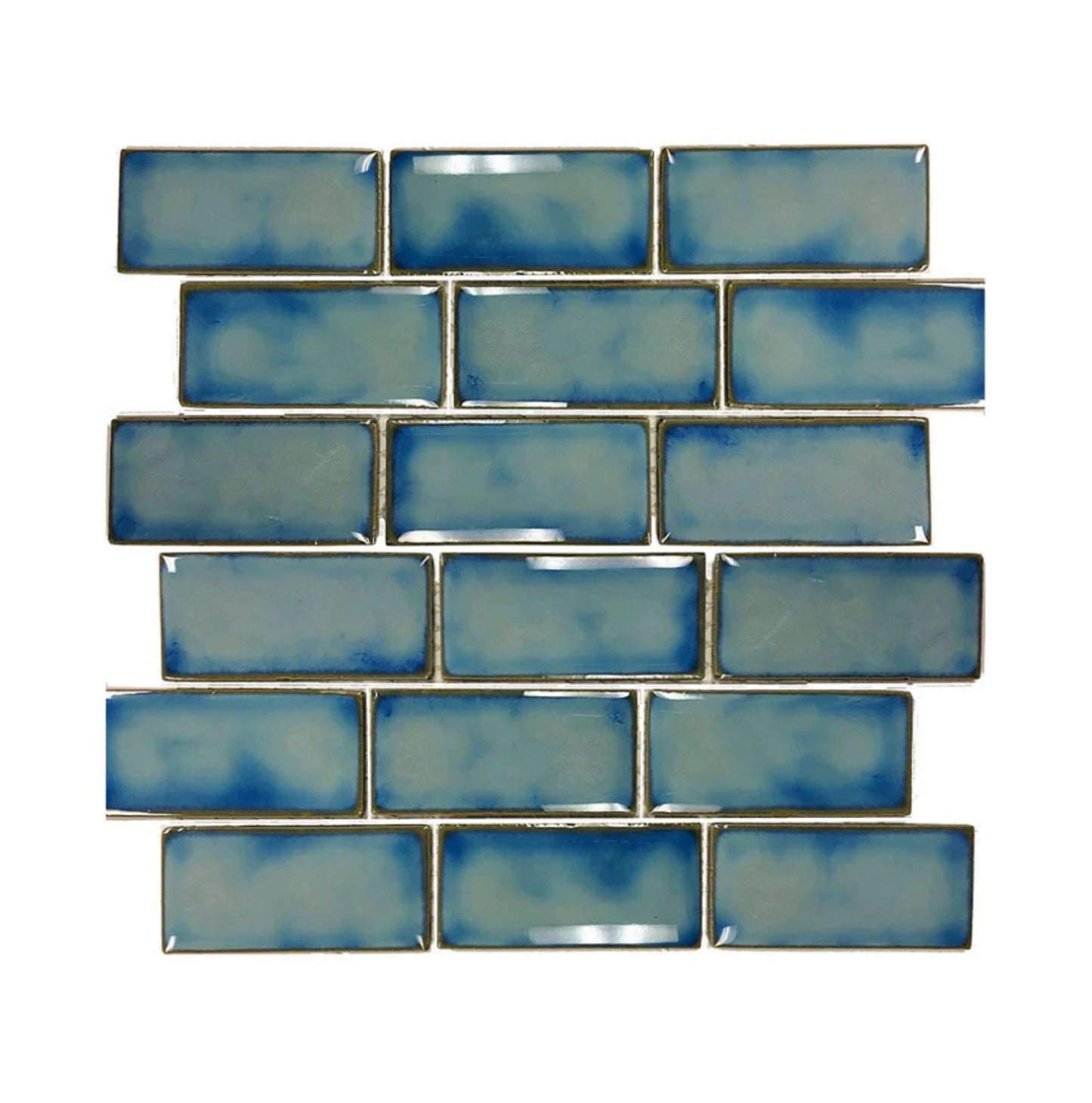 Fujiwa Vinta Spring Breeze 2" x 4" Porcelain Pool and Submerged Mosaic