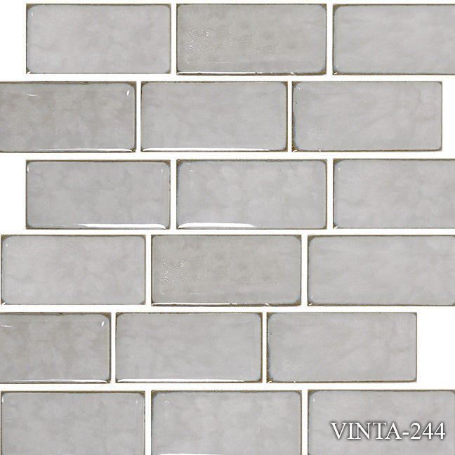 Fujiwa Vinta Sea Salt 2" x 4" Porcelain Pool and Submerged Mosaic