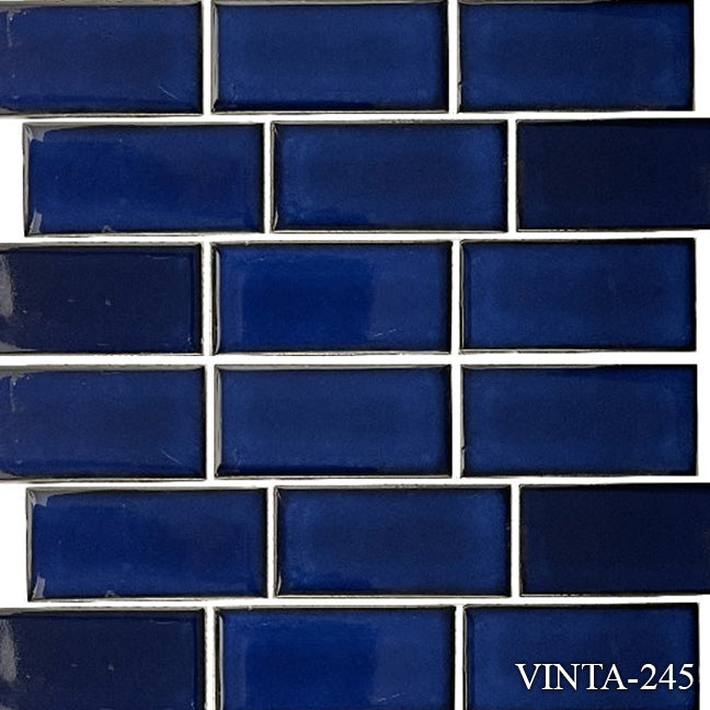 Fujiwa Vinta Royal Blue 2" x 4" Porcelain Pool and Submerged Mosaic