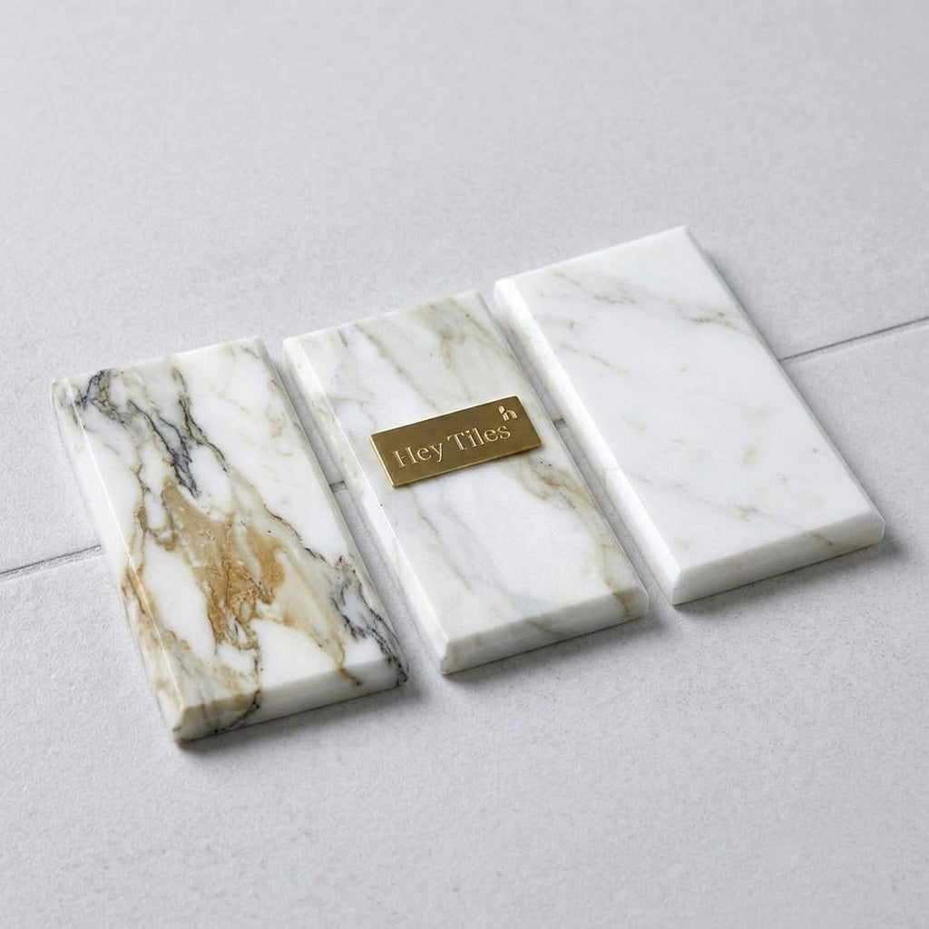 3x6 Tuscan Calacatta Gold Deep Beveled Italian Marble Tile