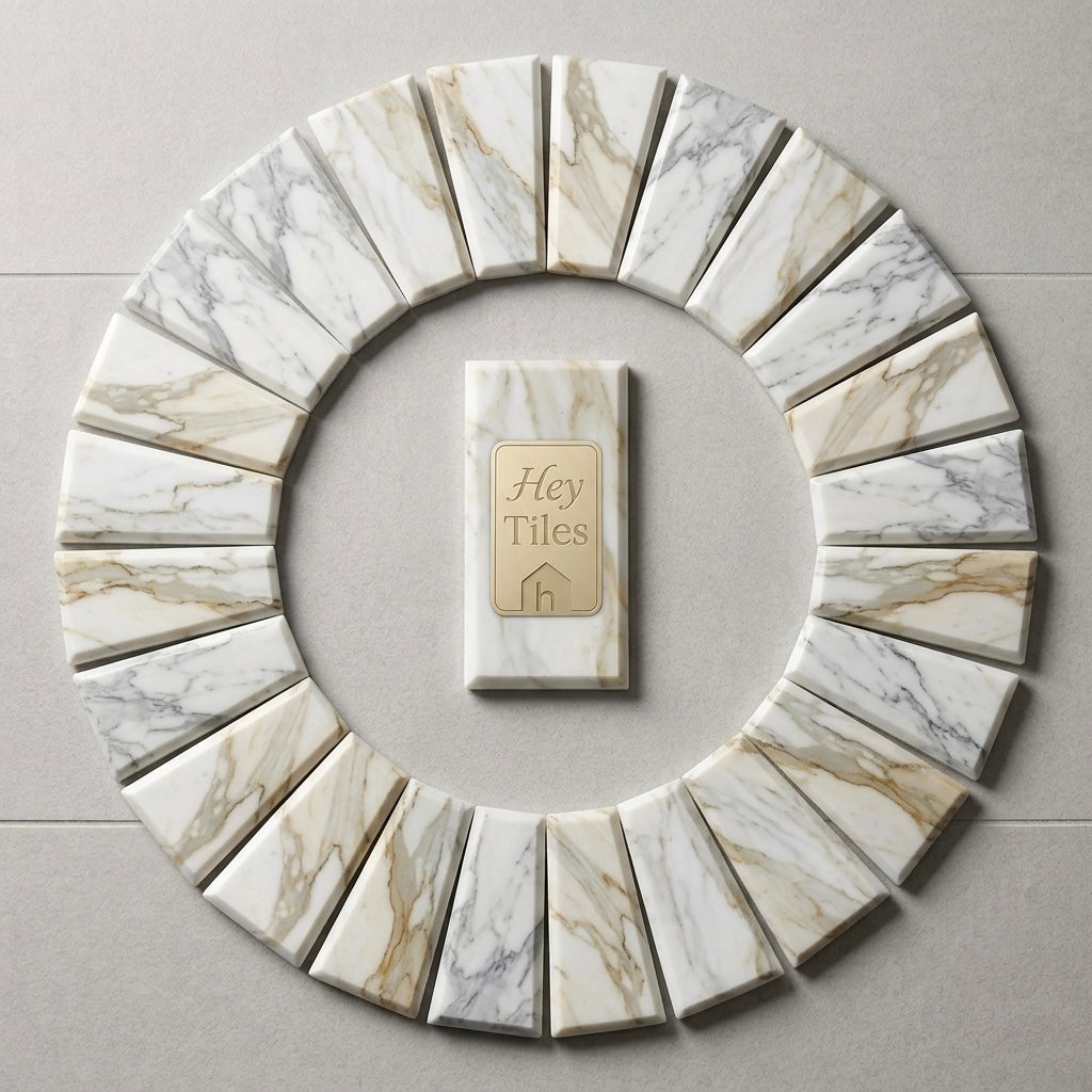 3x6 Tuscan Calacatta Gold Deep Beveled Italian Marble Tile