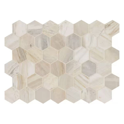 MSI Athena Gold 2" Hexagon Mosaic Tile Marble heytiles '   