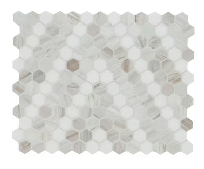 MSI 1” Angora Sazi Polished Hexagon Mosaic Marble heytiles   