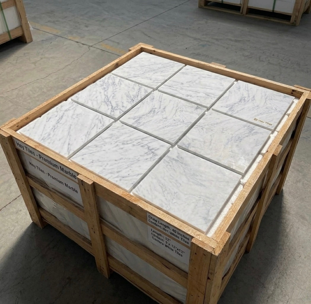 12x12 Carrara White Marble from Italy, 3/8