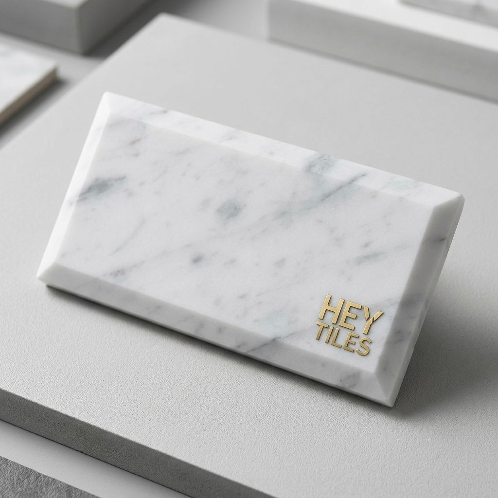 3x6 Carrara White Marble Deep-Beveled Tile