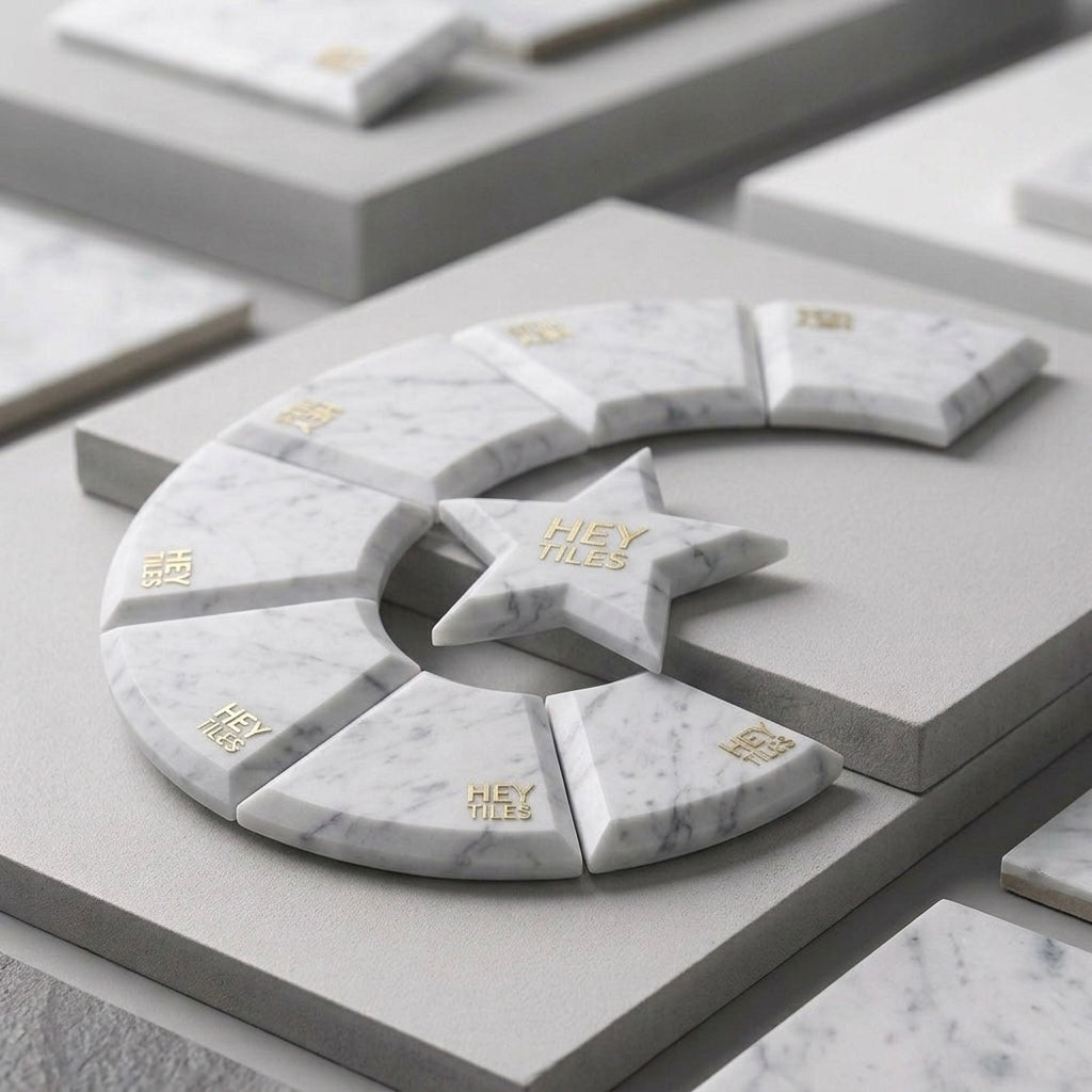 3x6 Carrara White Marble Deep-Beveled Tile