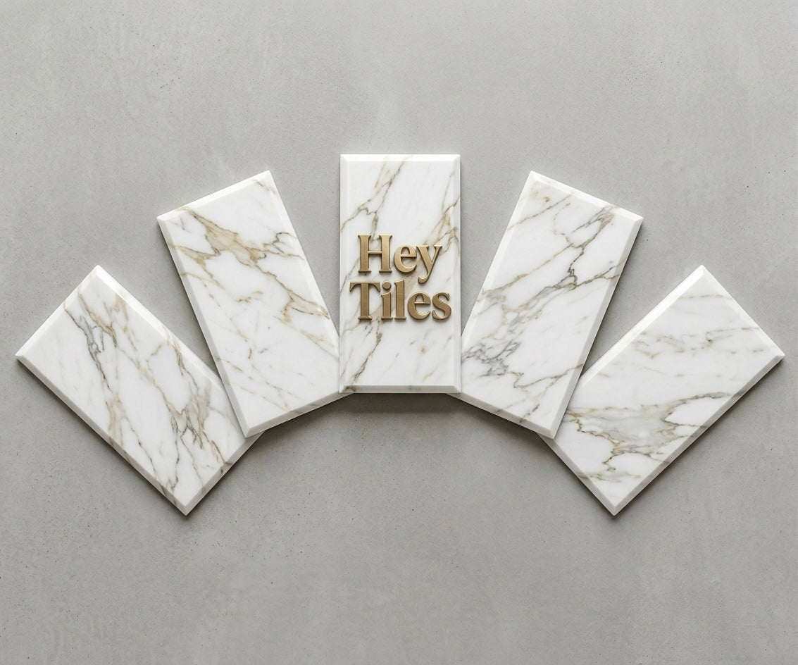 3x6 Tuscan Calacatta Gold Deep Beveled Italian Marble Tile