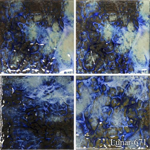 Fujiwa Lunar Series: 6" x 6" Blue Blend Glazed Porcelain Pool Field Tile