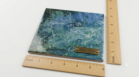 Fujiwa Lyra Series: 6" x 6" Tropicana Blue Glazed Porcelain Pool Field Tile