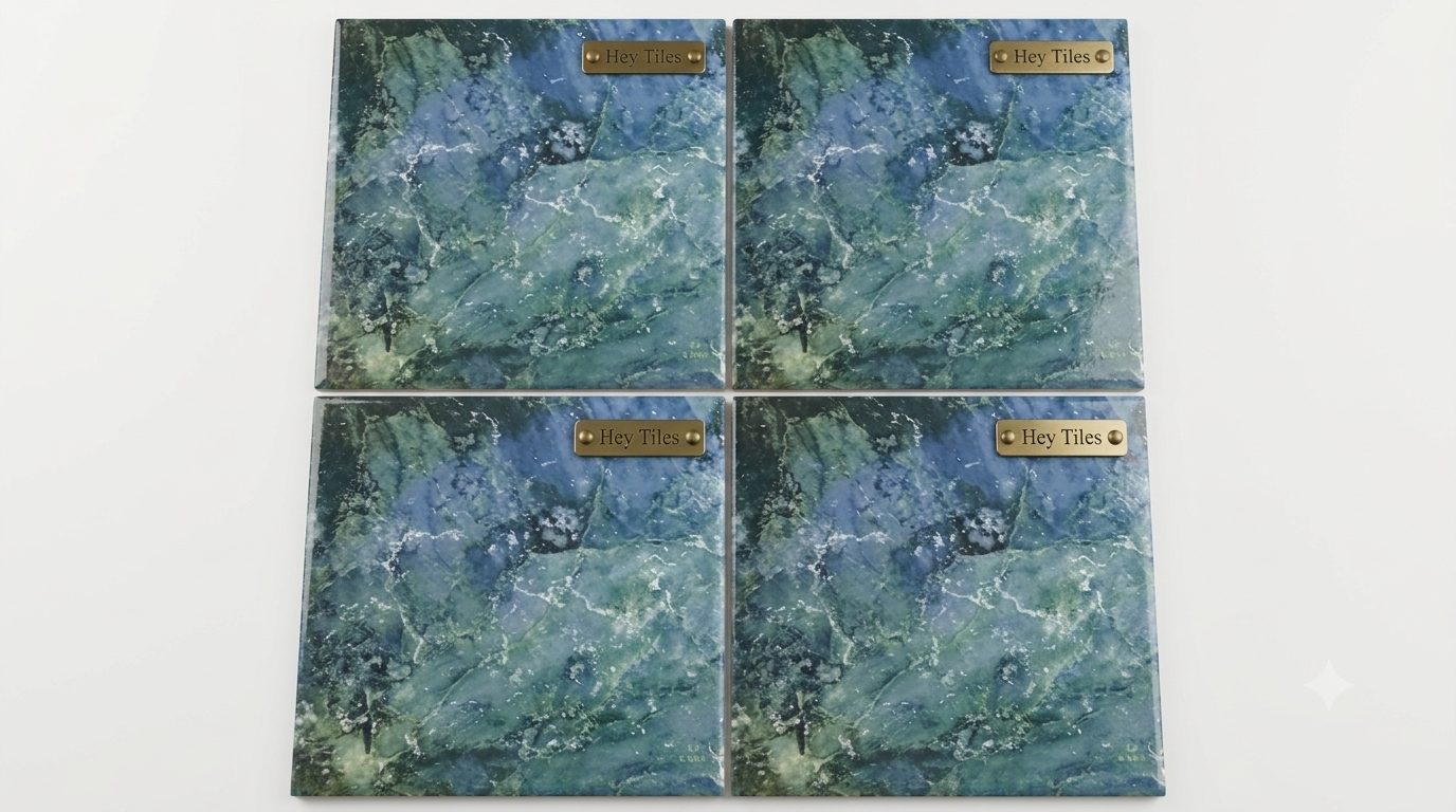 Fujiwa Lyra Series: 6" x 6" Tropicana Blue Glazed Porcelain Pool Field Tile