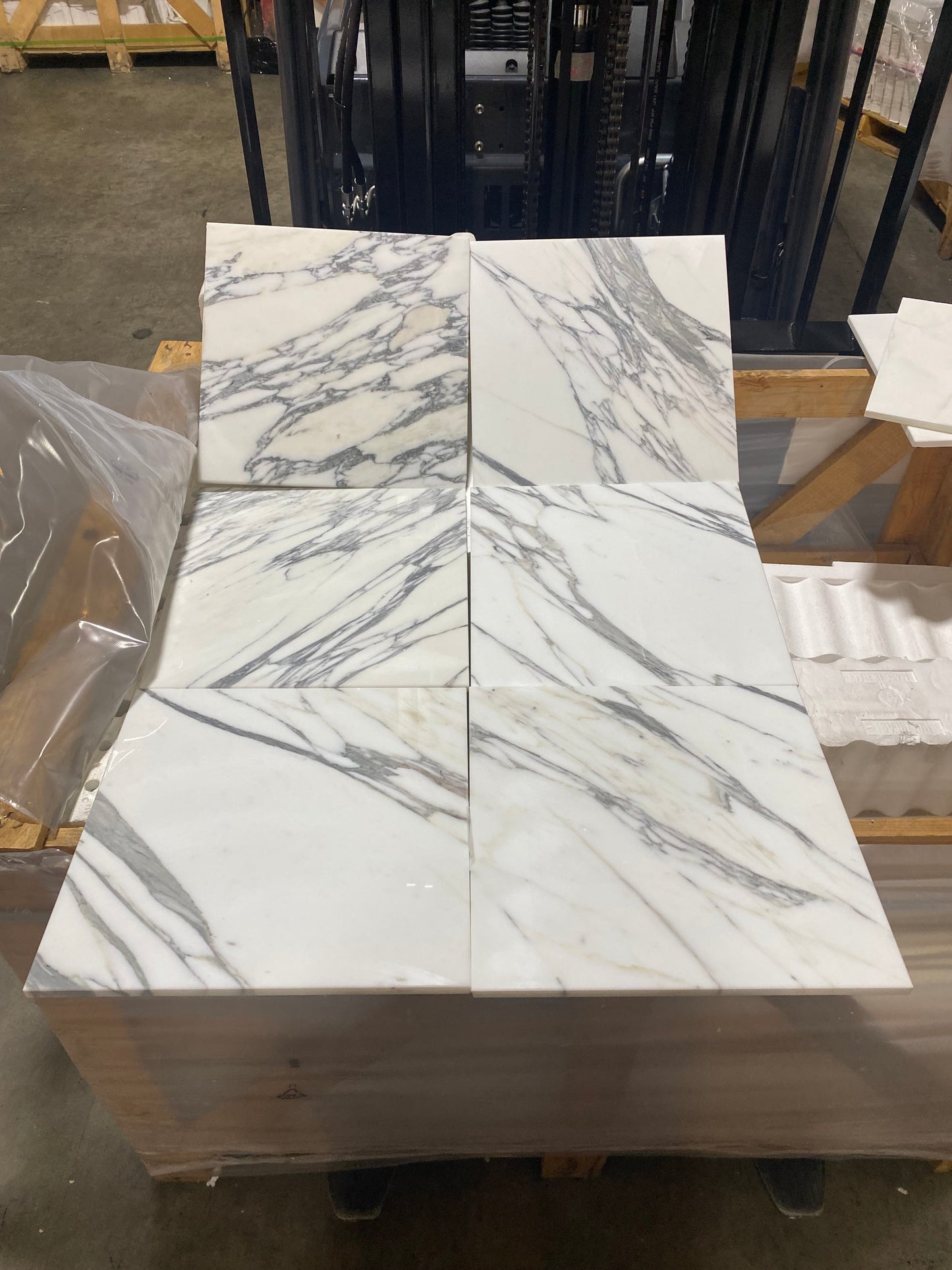 12x12, 3/8 Arabescato Corchia Deluxe Italian Marble Tile