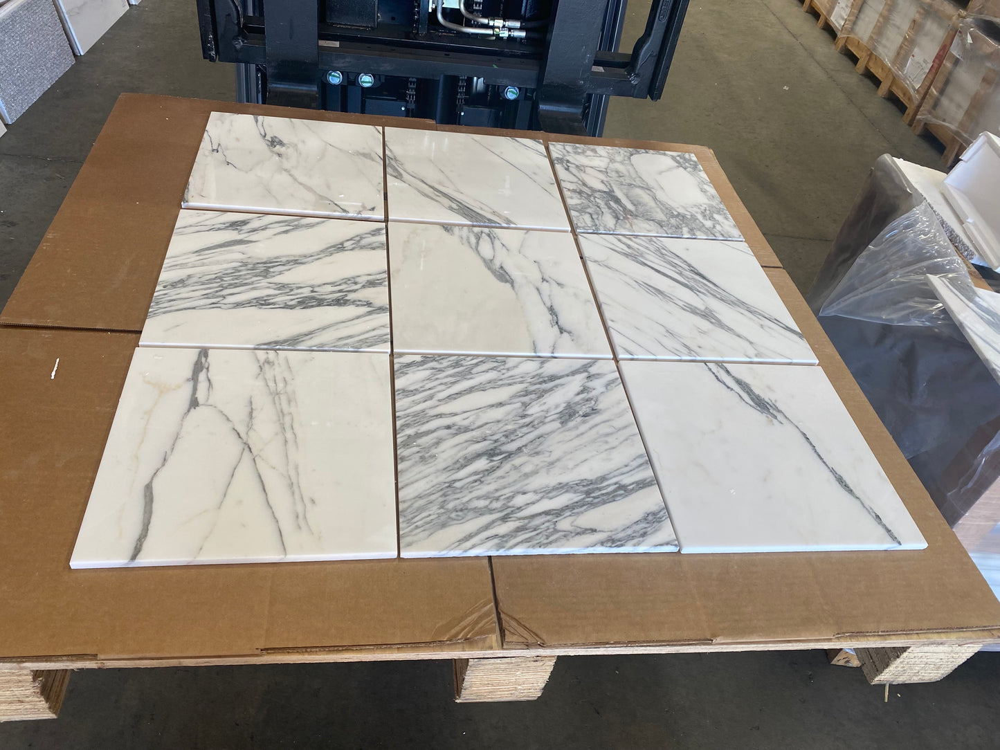 12x12, 3/8 Arabescato Corchia Deluxe Italian Marble Tile