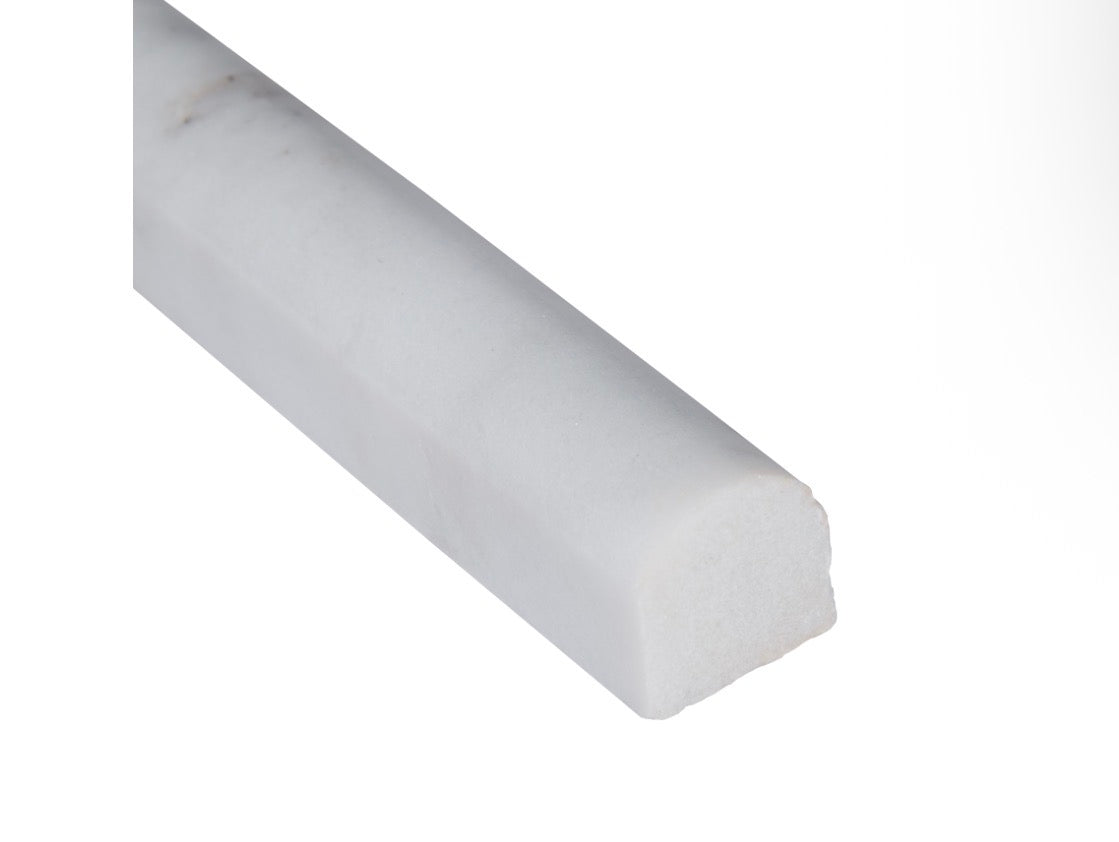 Calacatta Cressa Pencil Molding 3/4 x 12 Quarter Round Honed