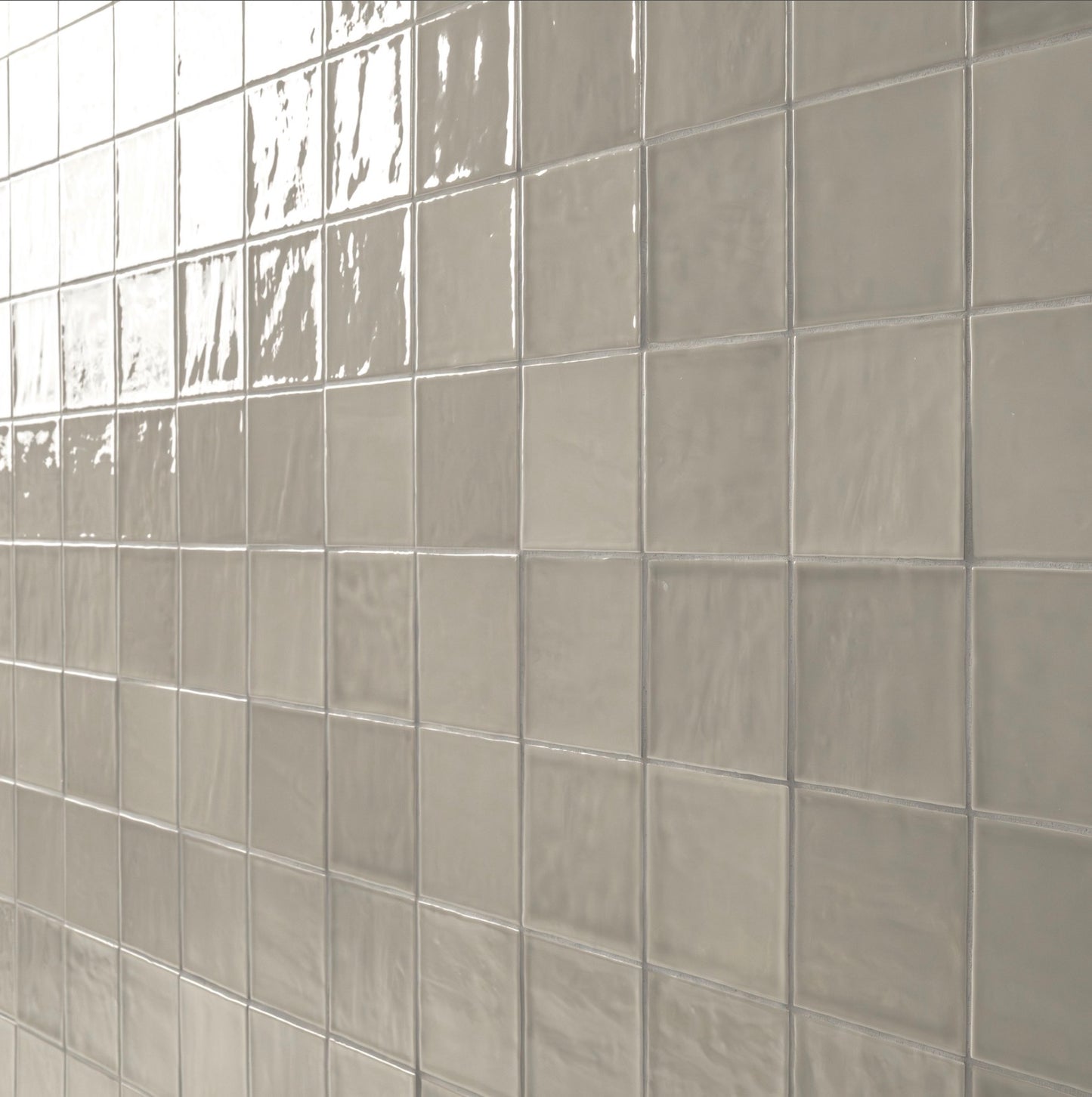 Terranello Series: 4" x 4" Dune Glossy Handcrafted-Look Ceramic Wall Tile