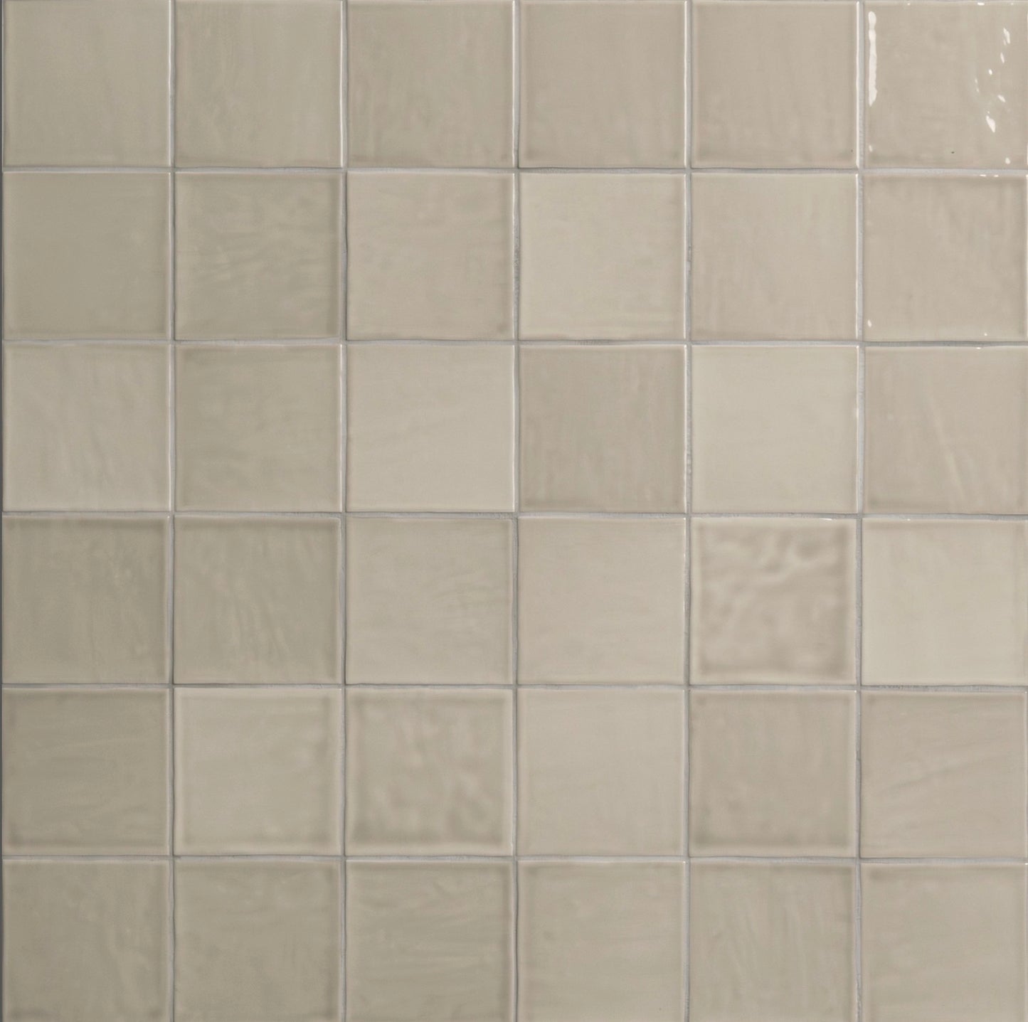 Terranello Series: 4" x 4" Dune Glossy Handcrafted-Look Ceramic Wall Tile