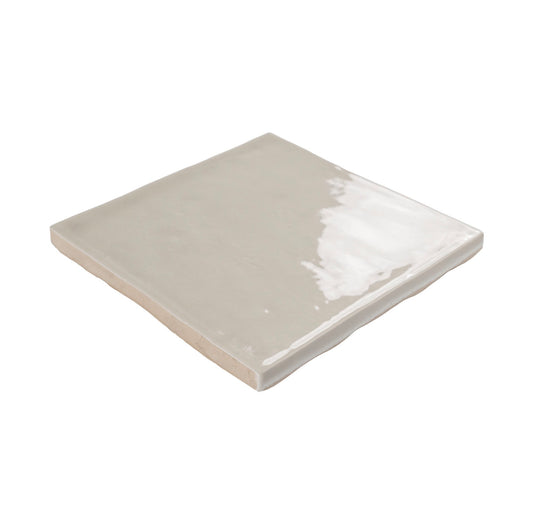 Terranello Series: 4" x 4" Dune Glossy Handcrafted-Look Ceramic Wall Tile