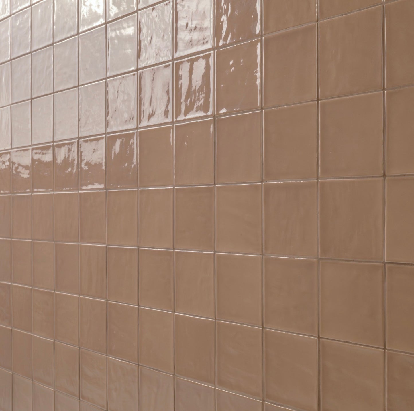 Terranello Series: 4" x 4" Cotto Glossy Handcrafted-Look Ceramic Wall Tile