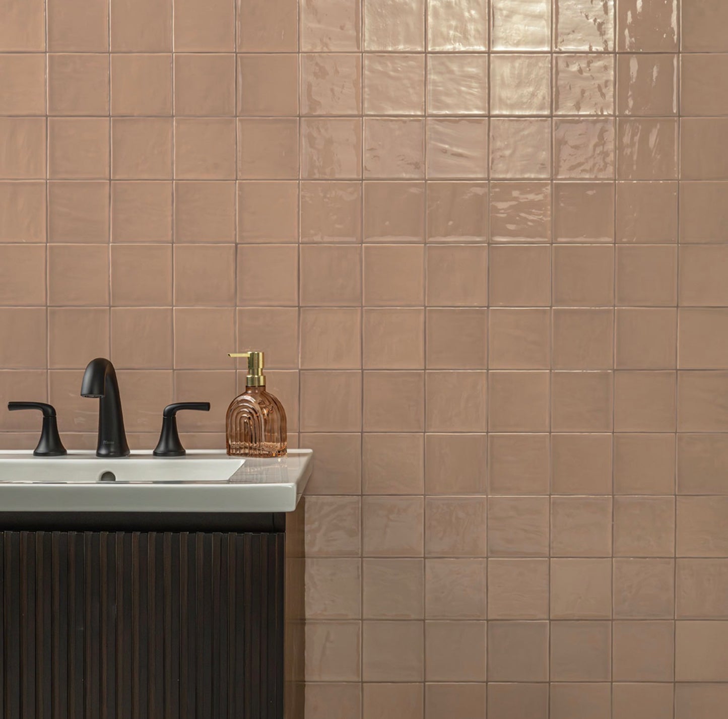 Terranello Series: 4" x 4" Cotto Glossy Handcrafted-Look Ceramic Wall Tile