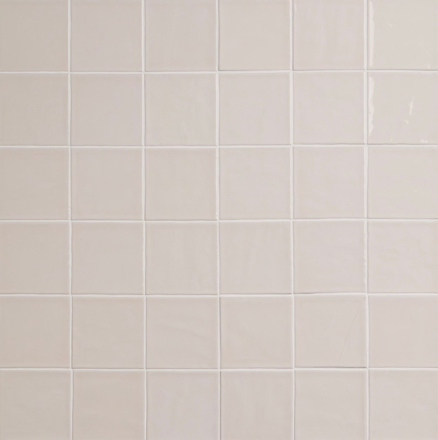 Terranello Series: 4" x 4" Ivory Glossy Handcrafted-Look Ceramic Wall Tile