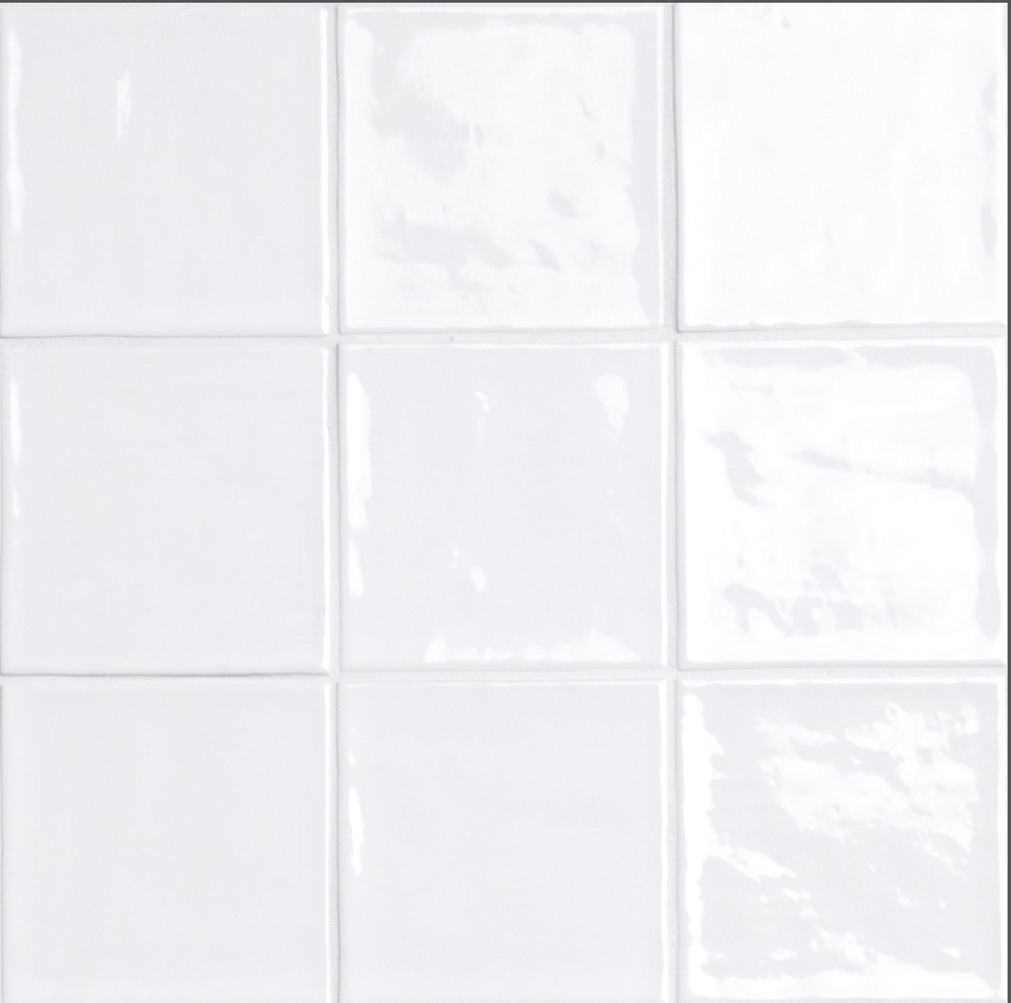 Terranello Series: 4" x 4" Pearl Glossy Handcrafted-Look Ceramic Wall Tile
