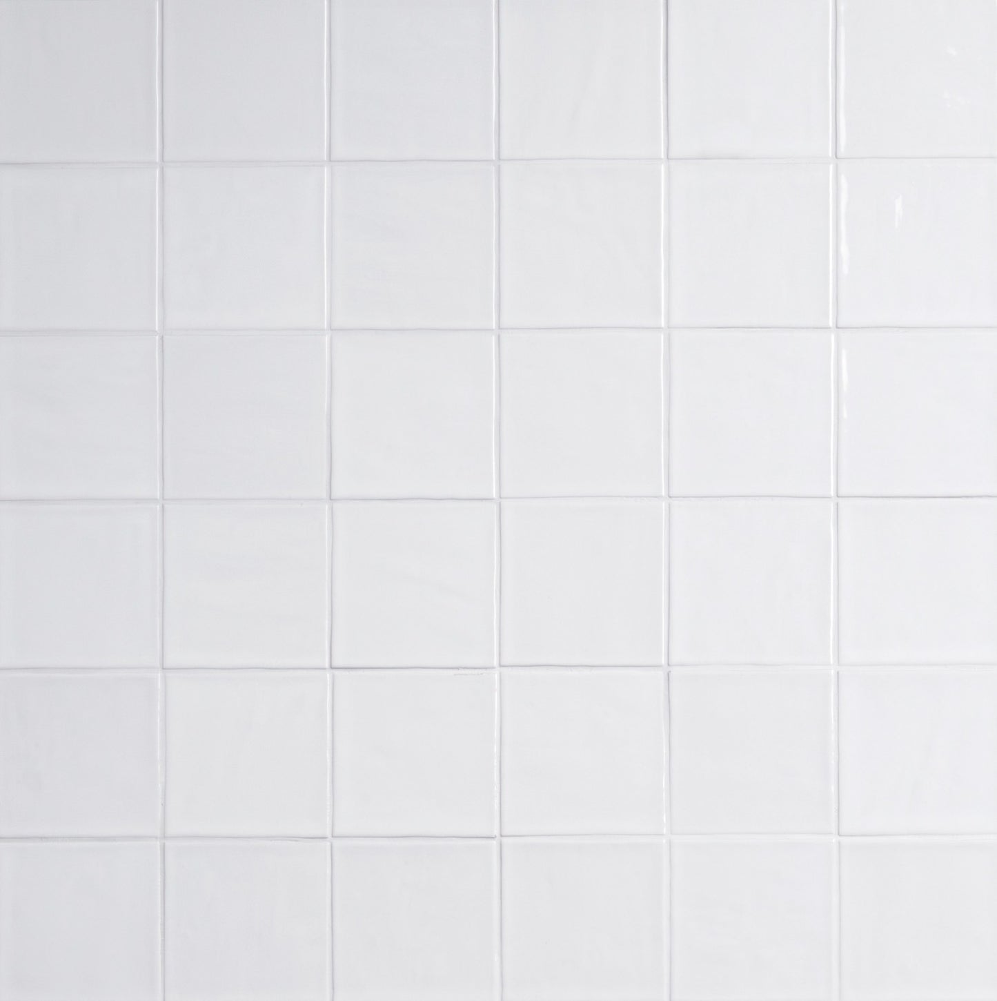 Terranello Series: 4" x 4" Pearl Glossy Handcrafted-Look Ceramic Wall Tile