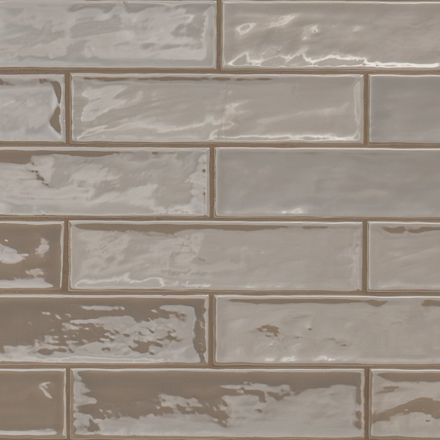 Terranello Series: 2" x 8" Umber Glossy Handcrafted-Look Ceramic Wall Tile