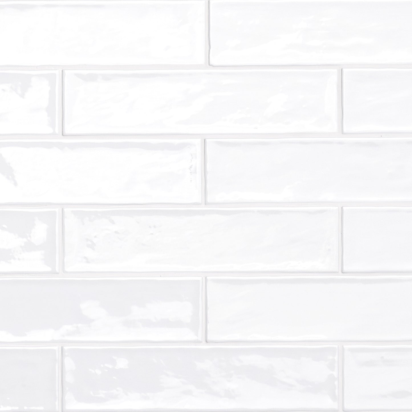 Terranello Series: 2" x 8" Pearl Glossy Handcrafted-Look Ceramic Wall Tile