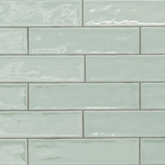 Terranello Series: 2" x 8" Olive Glossy Handcrafted-Look Ceramic Wall Tile