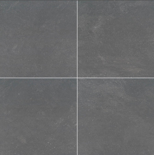 Vulkon Nero Arterra Series: 24" x 24" Matte Porcelain Outdoor & Indoor Paver