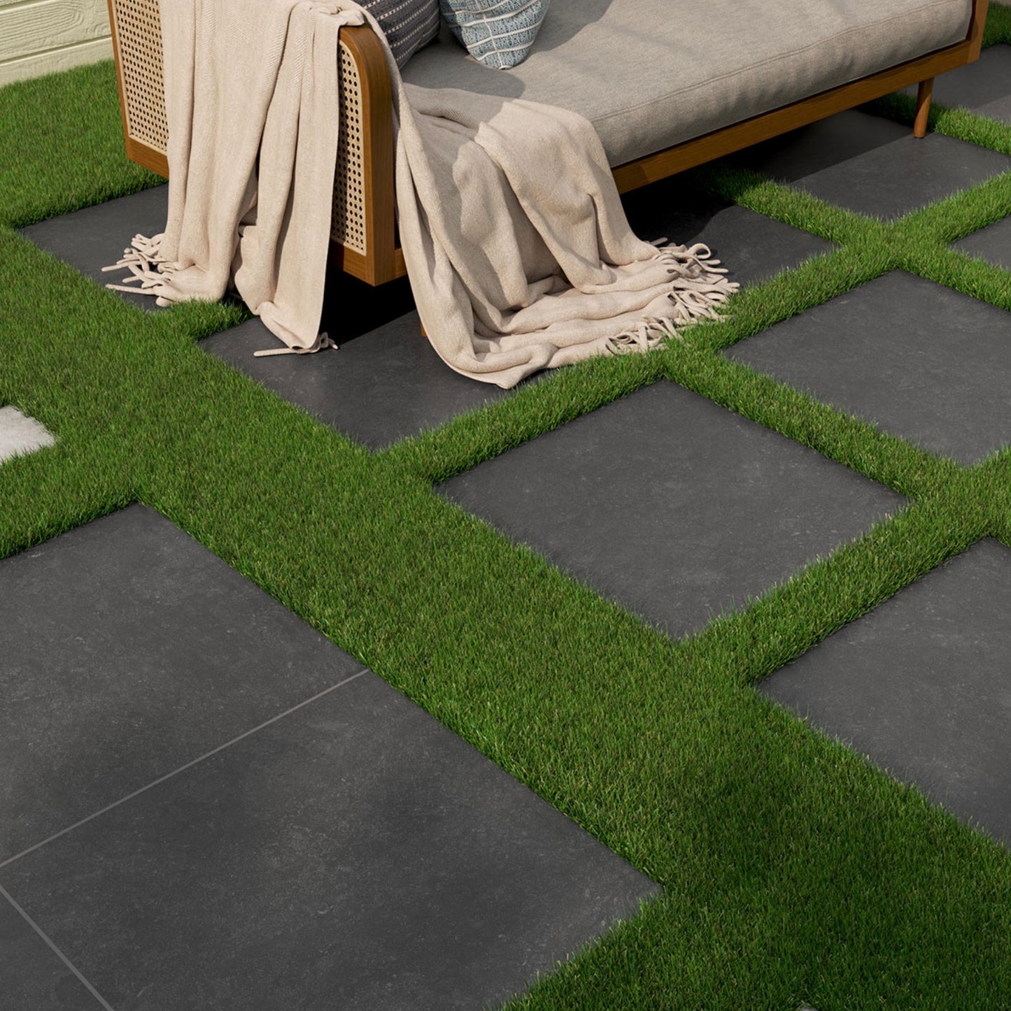 Vulkon Nero Arterra Series: 24" x 24" Matte Porcelain Outdoor & Indoor Paver