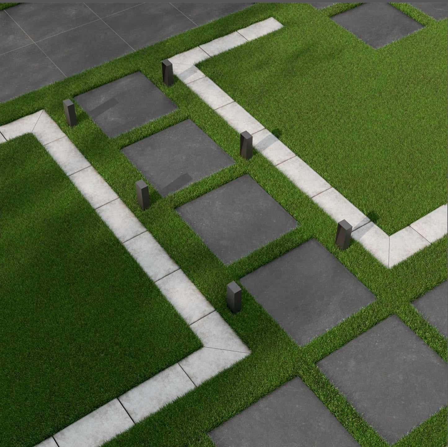 Vulkon Nero Arterra Series: 24" x 24" Matte Porcelain Outdoor & Indoor Paver