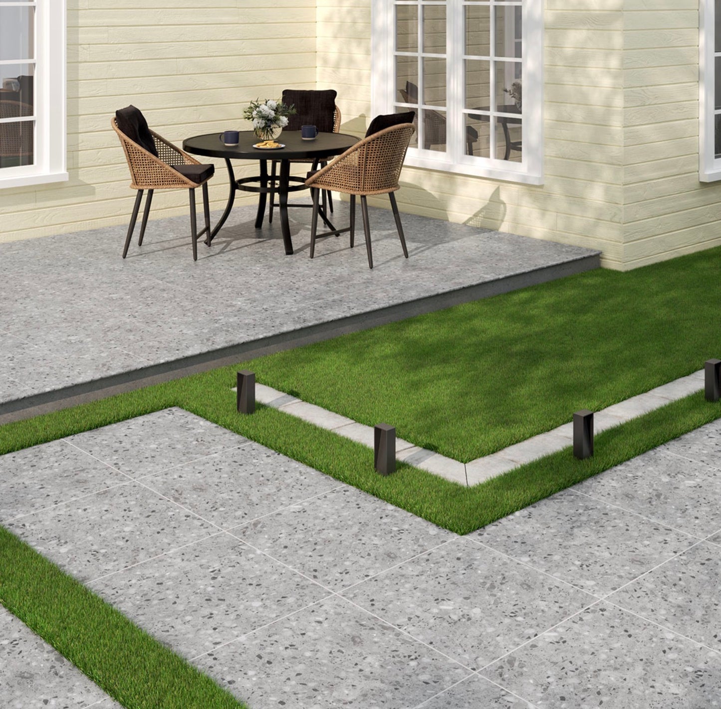 Terrazo Gris® Arterra® Series: 24" x 24" x 2cm Matte Porcelain Outdoor & Indoor Paver