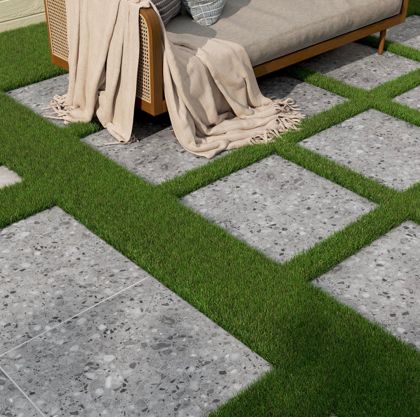 Terrazo Gris® Arterra® Series: 24" x 24" x 2cm Matte Porcelain Outdoor & Indoor Paver