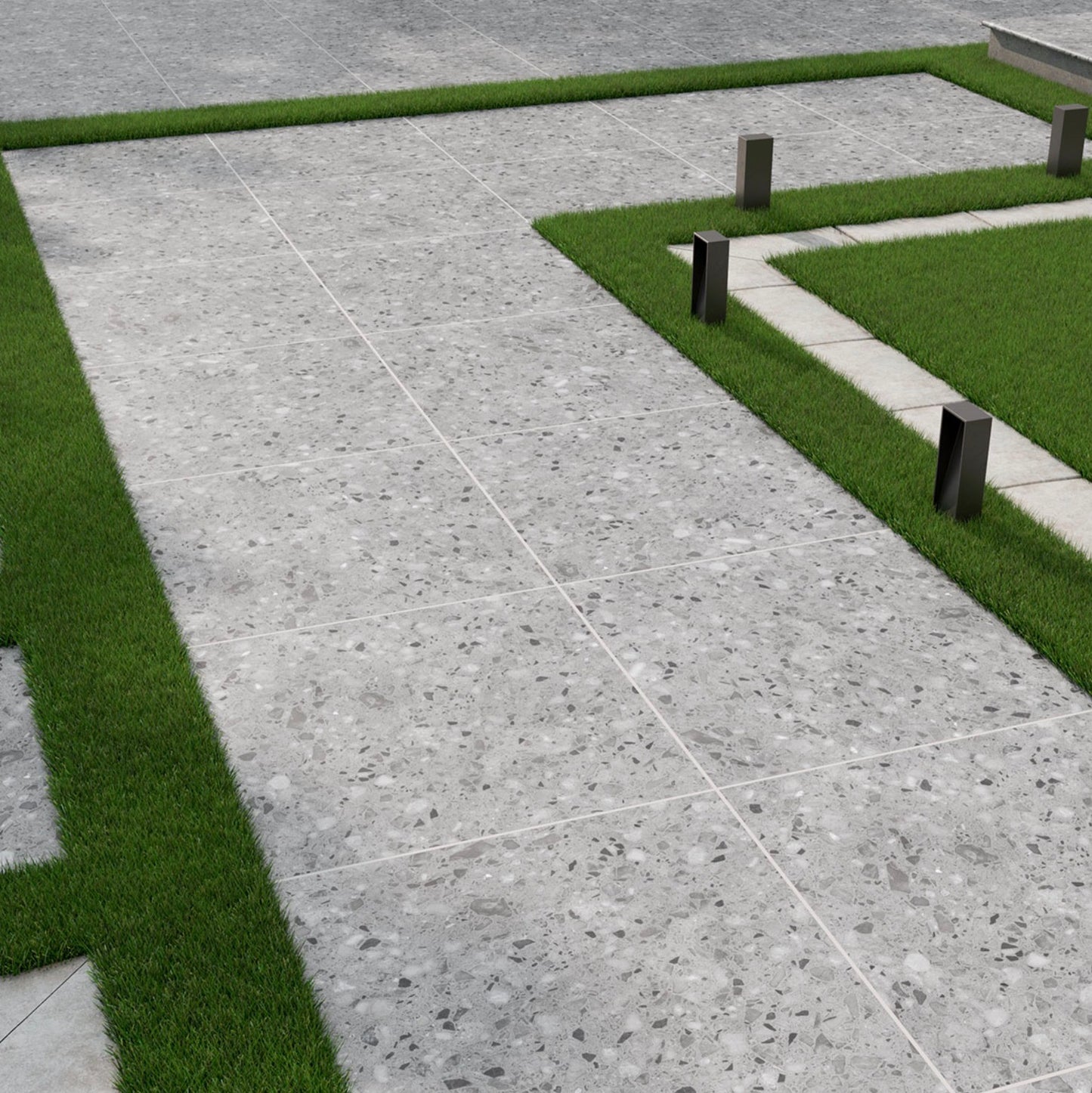 Terrazo Gris® Arterra® Series: 24" x 24" x 2cm Matte Porcelain Outdoor & Indoor Paver