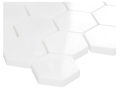 3” Thassos White Marble Hexagon Mosaic Tile — product image 2