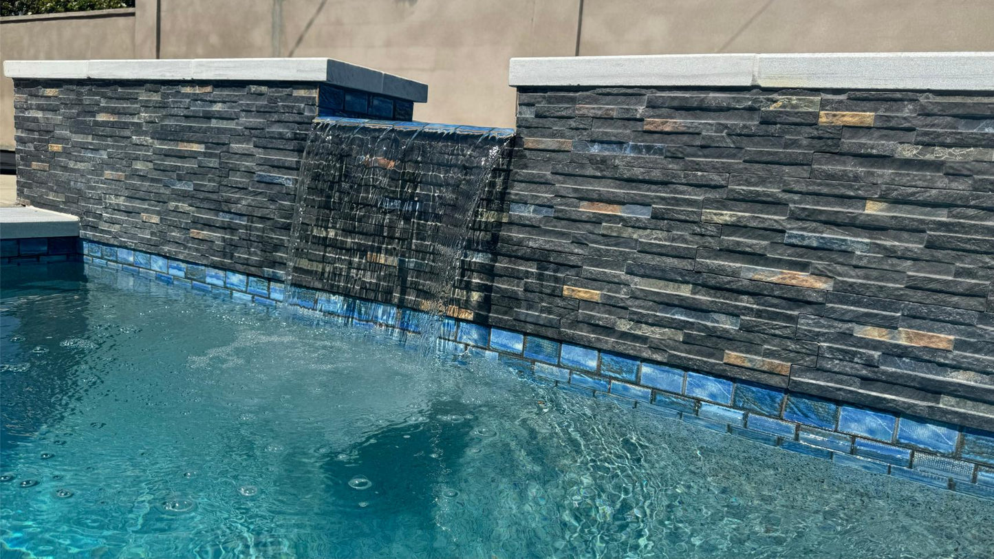 Fujiwa Quarzo Series: 6-1/4" x 16" Sodalite Porcelain Stacked Ledger Tile