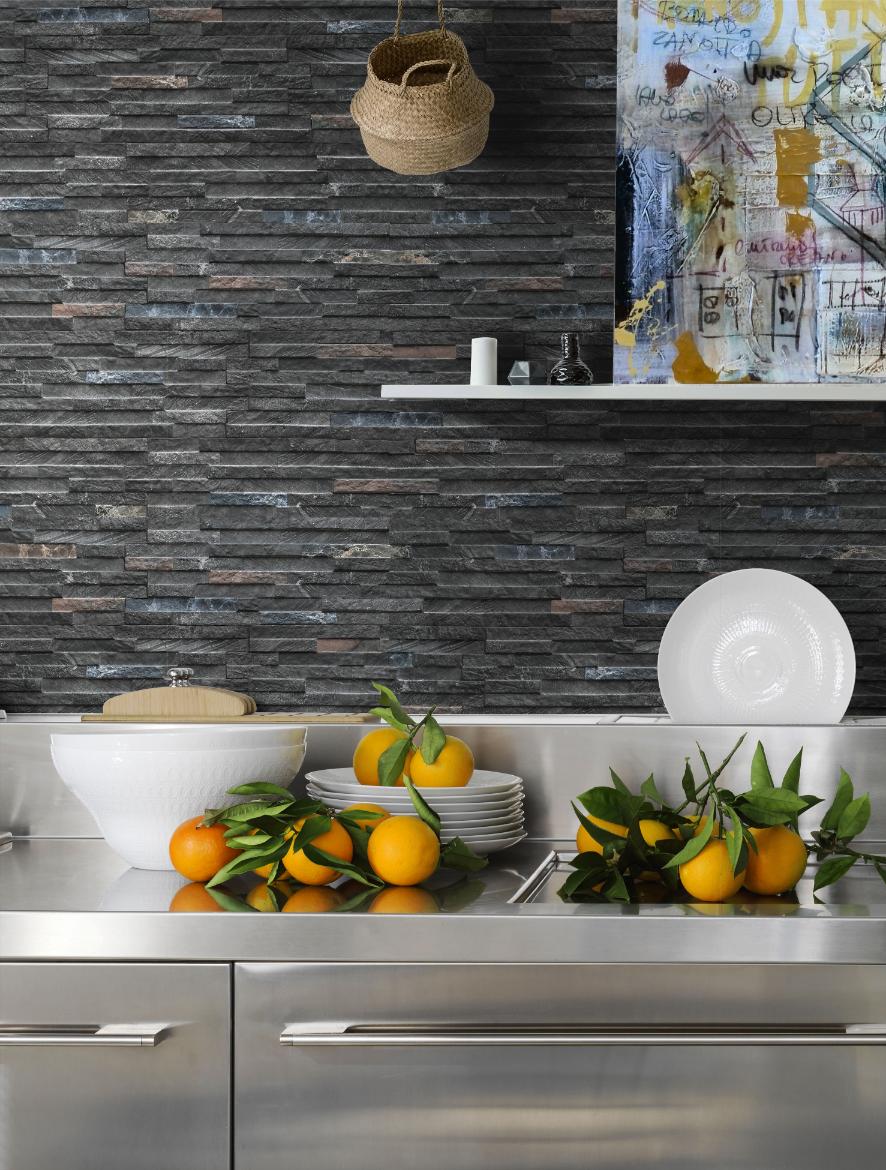 Fujiwa Quarzo Series: 6-1/4" x 16" Sodalite Porcelain Stacked Ledger Tile