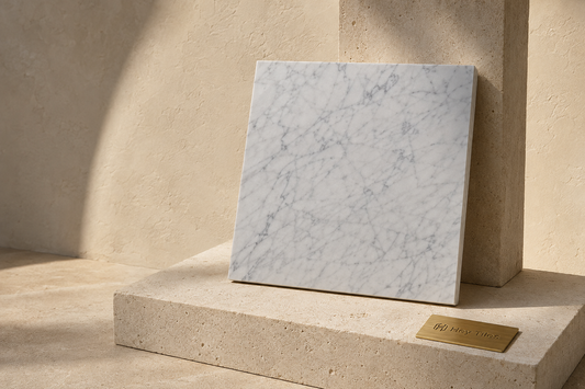 12" x 12" Polished Italian White Marble Floor & Wall Tile (3/8" Thick)