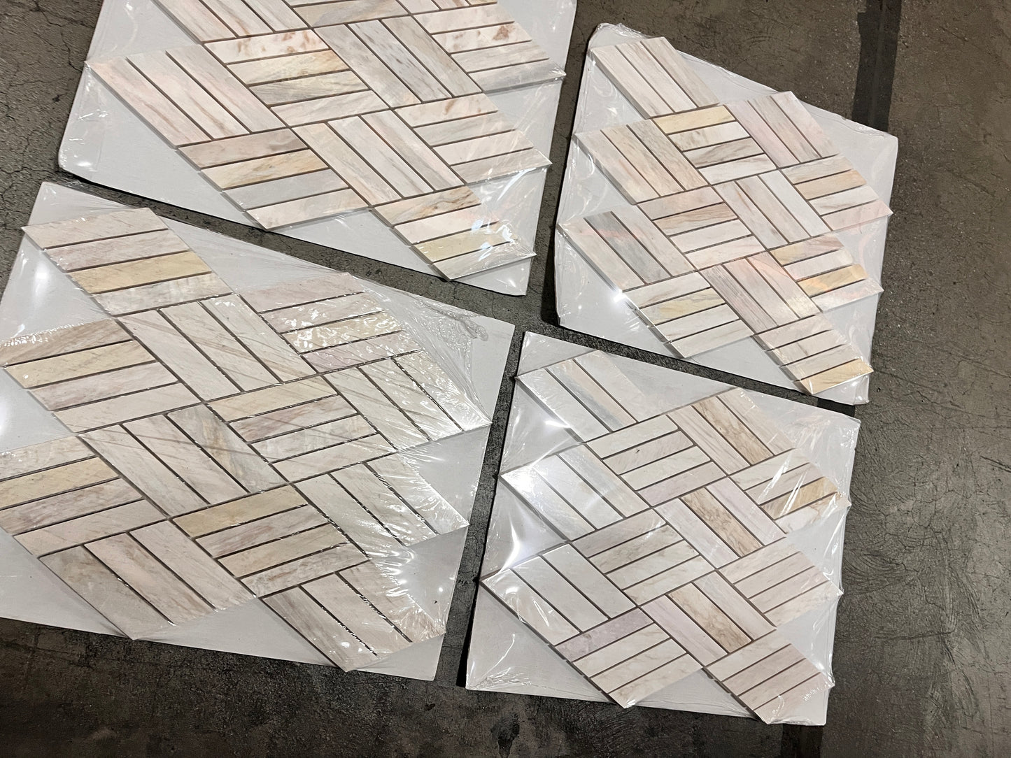 MSI Angora Rhombus 12.45 in.x10.83 in.x10 mm Polished Marble Mosaic